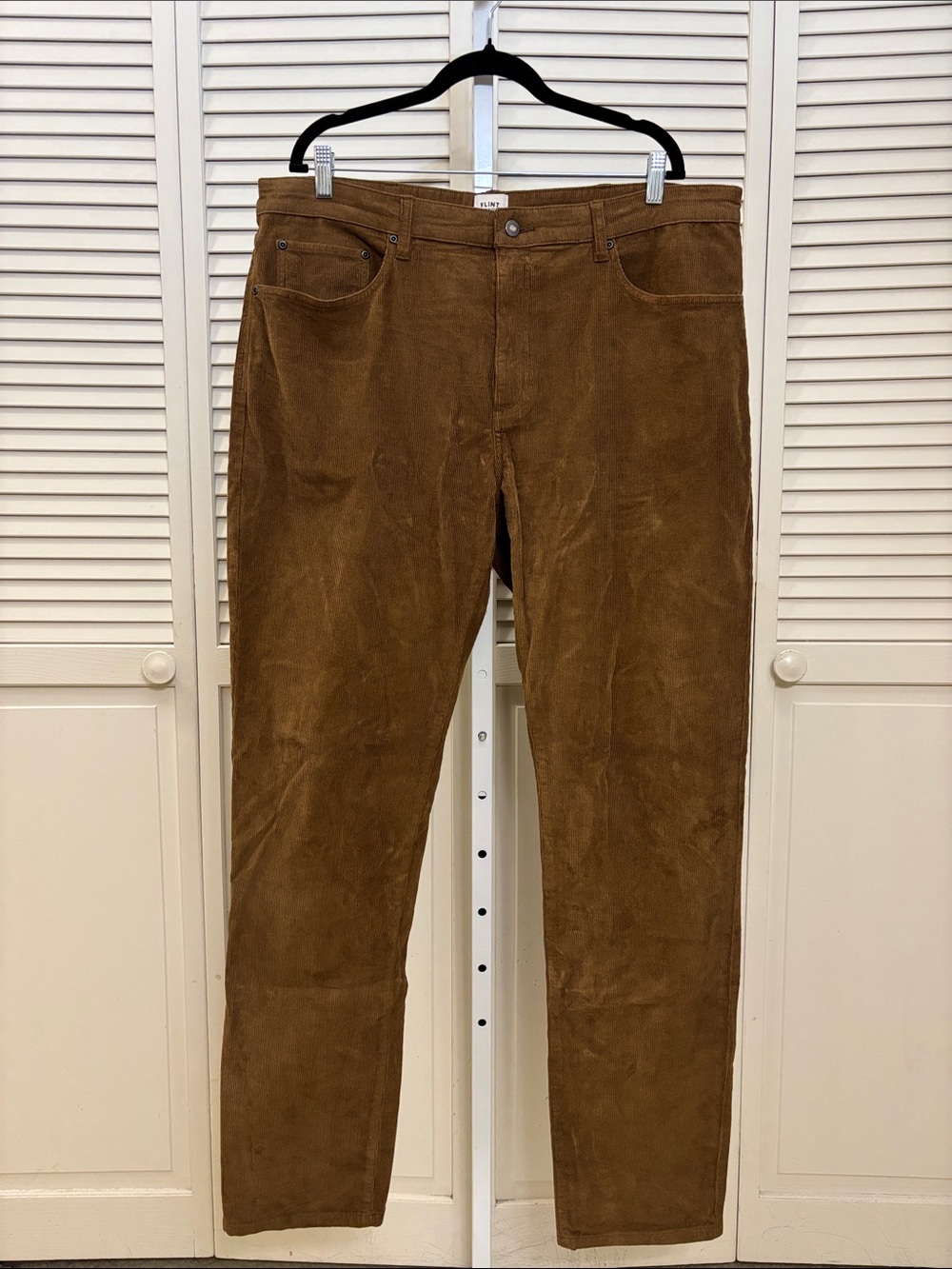 Huckberry Flint & Tinder Stretch Corduroy Straight-Leg Pants Tan Brown 38 x 34
